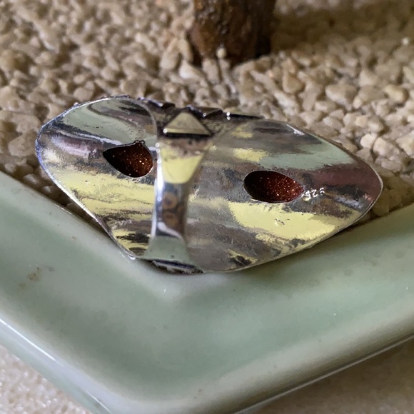 Vintage 925 gold stone & citrine ring - Picture 3 of 7